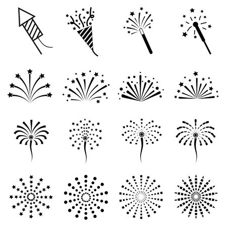 vector of firework icon setのイラスト素材