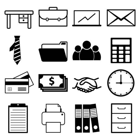 vector of office and business icon setのイラスト素材