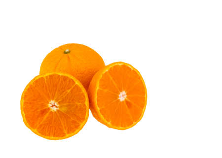 Orange fruit isolated on white background with clipping path
