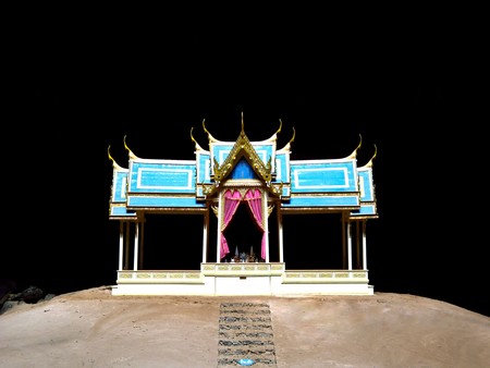 Thai Pavillion in a huge caveの写真素材