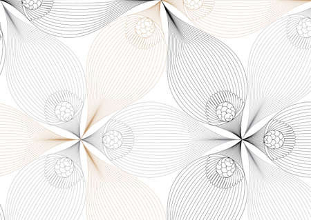 linear vector pattern, repeating abstract Geometry background, gray line of leaf or flower, floral. graphic clean design for fabric, wallpaper etc. pattern is on swatches panel.の写真素材