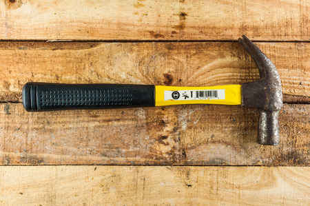 Mechanical tools on wooden backgroundの写真素材