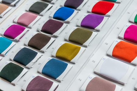 fabric color samples palette on whiteの写真素材