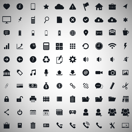100 icon set for web and mobile, illustration eps 10のイラスト素材