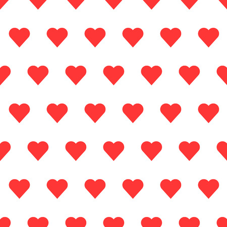 Red seamless heart patter in white background