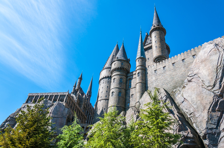 OSAKA, JAPAN - OCTOBER 26, 2015: The Wizarding World of Harry Potter in Universal Studios Japan. Universal Studios Japan, located in Osaka, is one of four Universal Studios theme parks.のeditorial素材