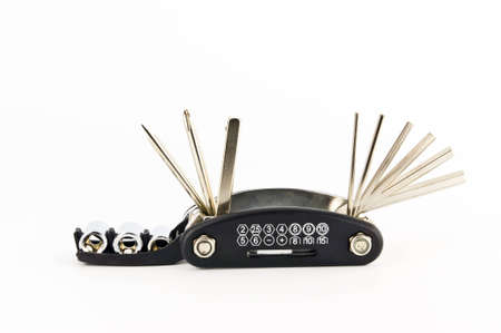 multipurpose tools isolated on whiteの写真素材