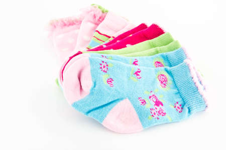 set of baby colorful socksの写真素材