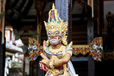 The statue in the temple according to the beliefs of Bali, Indonesia