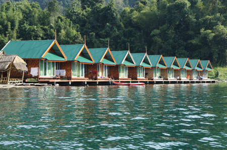 raft accommodation on water for tourist  with nature