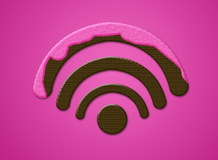 Chocolate wifi icon with strawberry cream