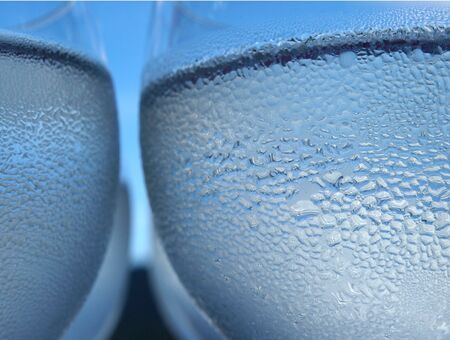 glass cold water and dropletsの写真素材