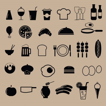 Food icons for restaurant menuのイラスト素材