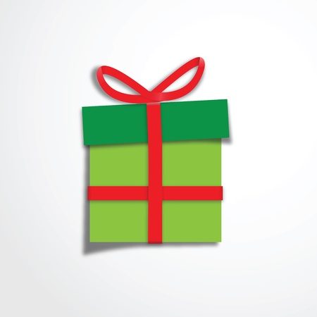 Gift box with red ribbonのイラスト素材
