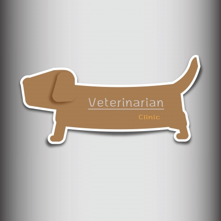 Veterinarian clinic dog shape tagのイラスト素材