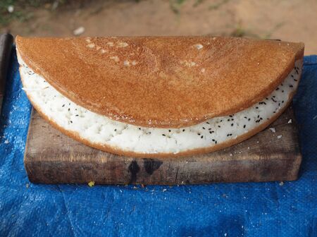 Thai style giant coconut crepe