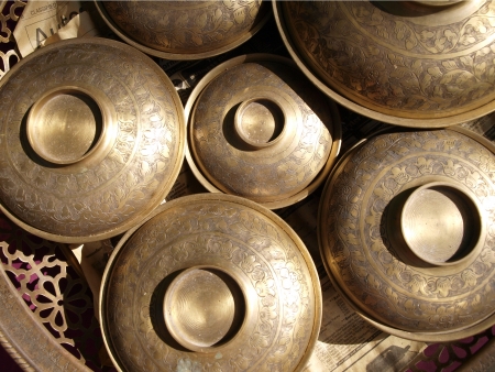 Brass blows old fashioned style containerの写真素材