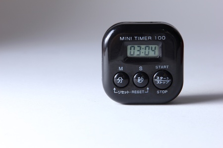Black mini digital alarm clockの写真素材