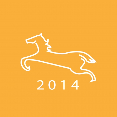 New year 2014 Year of horseのイラスト素材