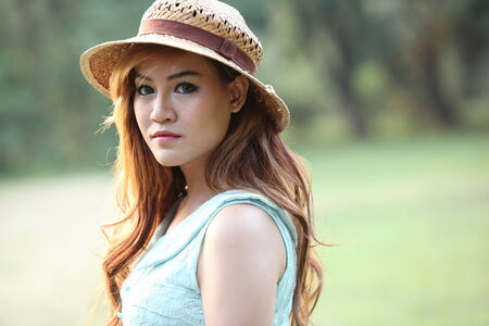 Model portrait dressing vintage styleの写真素材