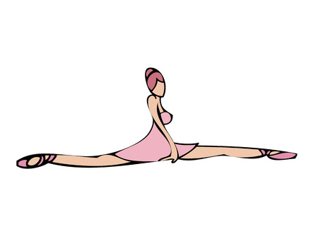 Ballerina perform dancing drawing のイラスト素材