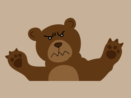 Brown bear aggressive angry emotionのイラスト素材
