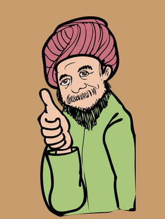 Sikh Indian man thumb upのイラスト素材
