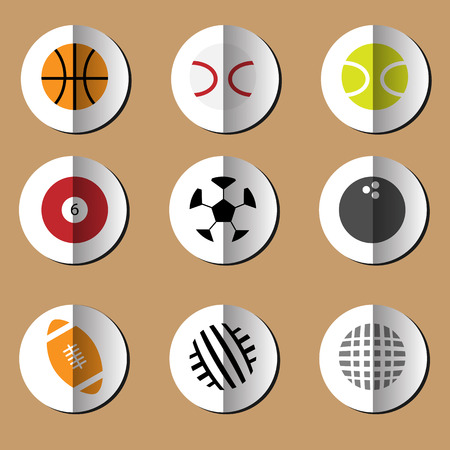 Sport balls game equipment icons setのイラスト素材