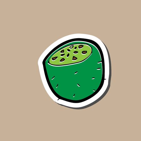 Kiwi sticker cartoon drawing padのイラスト素材