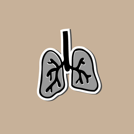 Lung sticker cartoon drawing padのイラスト素材