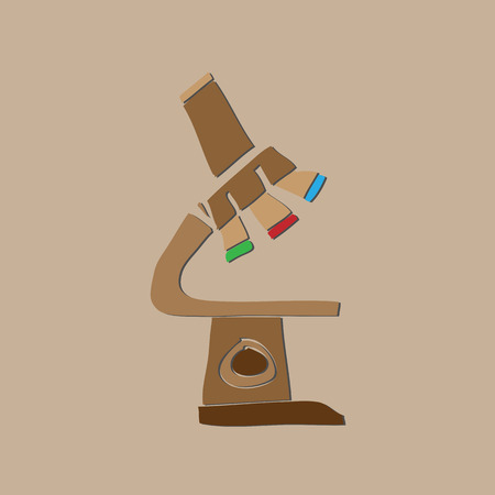 Microscope drawing icon cartoon characterのイラスト素材