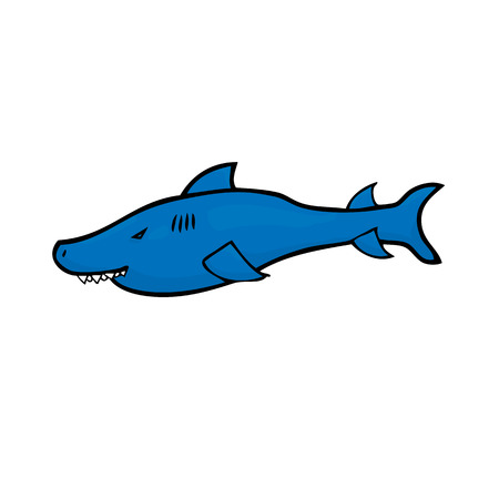 Shark cartoon character drawing vectorのイラスト素材