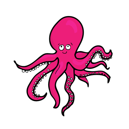 Octopus giant squid cartoon vectorのイラスト素材