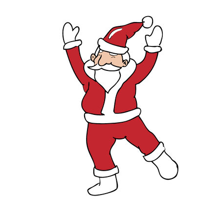 Santa jump isolated cartoon vectorのイラスト素材