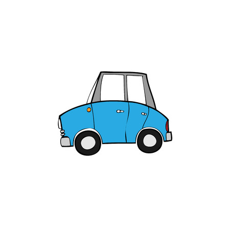 Eco car cartoon drawing vectorのイラスト素材
