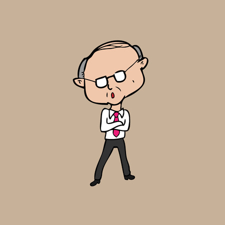 Businessman senior boss cartoon vectorのイラスト素材