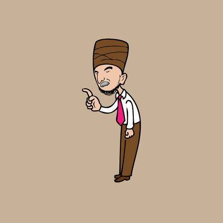 Sikh businessman pointing cartoon vectorのイラスト素材