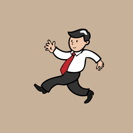 Businessman walking drawing cartoon vectorのイラスト素材