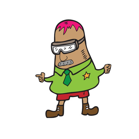 Potato mister cartoon character drawingのイラスト素材