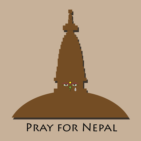 Pray for Nepal earthquake disasterのイラスト素材