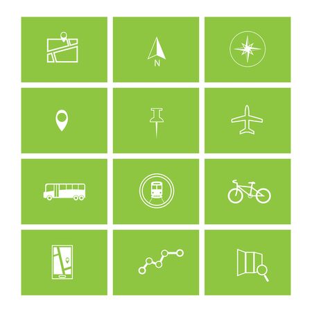 Map location direction and transportations icons windowsのイラスト素材