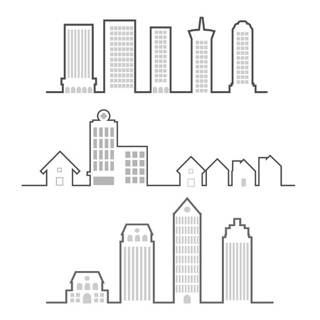 Building in line city designのイラスト素材