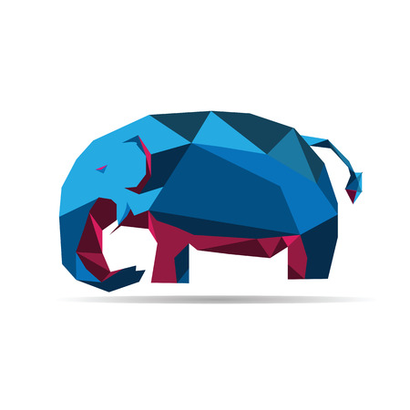 Animal polygonal elephant shape design vectorのイラスト素材