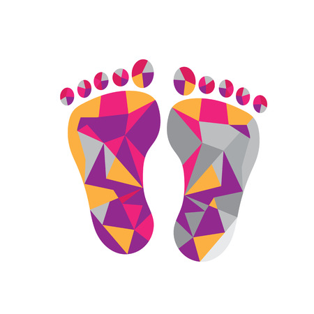 Feet polygonal shape design vectorのイラスト素材