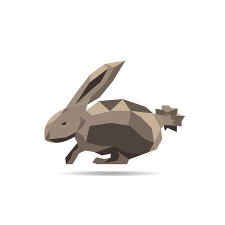 Animal polygonal rabbit shape design vectorのイラスト素材