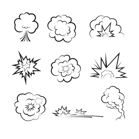 Bomb blasting balloon drawing vectorのイラスト素材