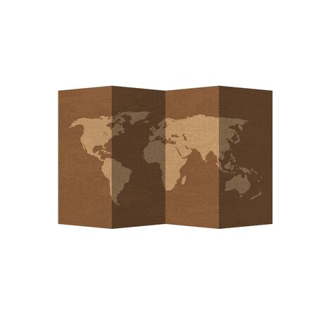World map folded vintage vectorのイラスト素材