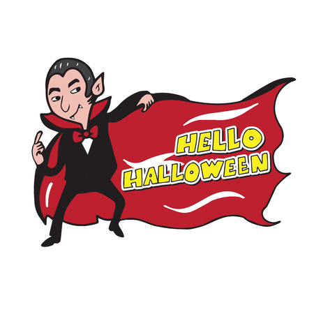 Vampire banner cartoon drawing vectorのイラスト素材