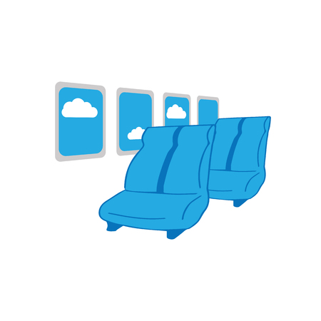 Airplane cabin seats cartoon drawingのイラスト素材