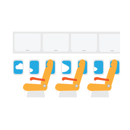 Airplane cabin seats air transportationのイラスト素材